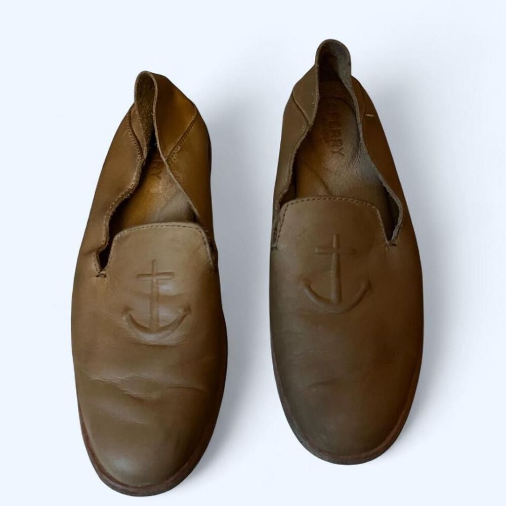 Sperry Women's Tan Leather Anchor Loafers